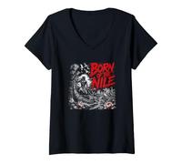 Women's Born of The Nile Egyptian Pharaoh History V-Neck T-Shirt