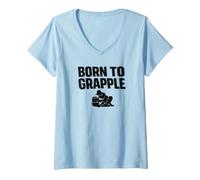 Women's Born to Grapple Grappling No-Gi Dojo Ground Fighting V-Neck T-Shirt