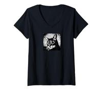 Women's Born to Love Cats V-Neck T-Shirt