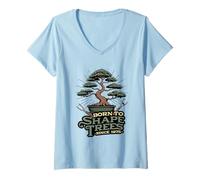 Womens Born to Shape Trees Since 1975 Bonsai Lover Happy Birthday V-Neck T-Shirt