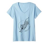 Womens Born To Strike Fierce Tiger Wild Predator Instinct Jungle V-Neck T-Shirt