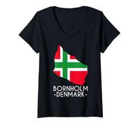 Women's Bornholm Flag Bornholmsflaget V-Neck T-Shirt