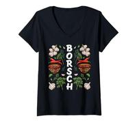 Womens Borsch Soup Lovers Funny Foodie Cultural Pride Gifts V-Neck T-Shirt