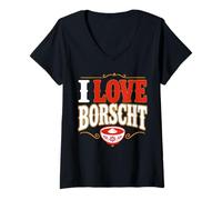 Women's Borscht Beet Soup I Love Borscht V-Neck T-Shirt