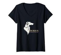 Women's Borzoi Luxury on Four Legs Dog Breed Elegance V-Neck T-Shirt