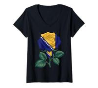 Women's Bosnia and Herzegovina Roots Bosnian Flag V-Neck T-Shirt