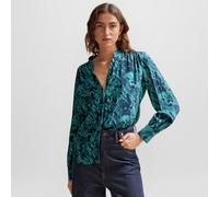 Women's Boss Banora18 Regular-Fit Silk Blouse in Blue