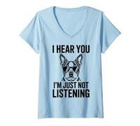 Women's Boston Terrier Funny Boston Terrier V-Neck T-Shirt