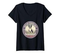 Women's Boston Terrier Mom Like A Regular Mom But Cooler Dog Mom V-Neck T-Shirt