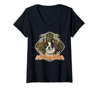 Women's Boston Terrier Mom Vintage V-Neck T-Shirt
