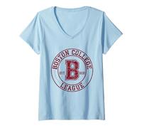Womens Boston Tshirt Massachusetts MA Vintage Sports Design V-Neck T-Shirt