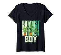 Womens Botanist Boy Plants Botanics Flowers Botanists Botanist V-Neck T-Shirt