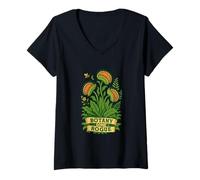 Womens Botany Gone Rogue Funny Carnivorous Plant V-Neck T-Shirt