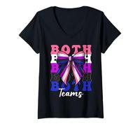 Womens Both Teams Funny Genderfluid Gender Fluid Pride Flag LGBTQ V-Neck T-Shirt