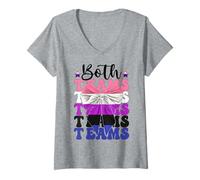 Womens Both Teams Funny Genderfluid Gender Fluid Pride Flag LGBTQ V-Neck T-Shirt