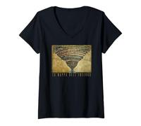 Womens Botticelli Hell Map The Divine Comedy Dante V-Neck T-Shirt