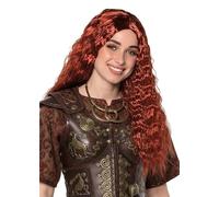 Womens Boudica Style Warrior Queen Great Britain Fancy Dress Long Curly Ginger Wig