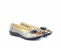 Boulevard Mia Flower Womens Shoes | Slip On Shoes | Black | UK Size 5