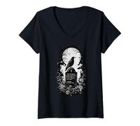 Womens Boundaries Divide Life & Death are Shadows Poe Quotes Poems V-Neck T-Shirt