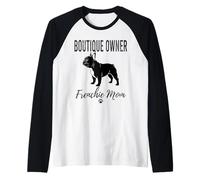 Womens Boutique Owner Frenchie Mom Shirt Dog Lover Gift Raglan Baseball Tee