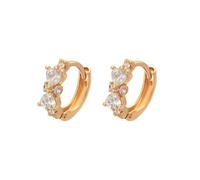 Women's Bow Knot Heart 9K Rose Gold 375 Earrings White Moissanite