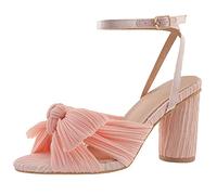 Women's Bow Knot Heeled Sandals Bridal Wedding Open Toe Ankle Strap Chunky Heels for Party Dressing