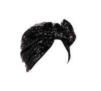 Womens Bow Sequin Turban Hats Casual Pretty Beanie Caps Multi-Purpose Scarf Pre Tied Head Warp Coverings Fashion Stretch Headwear for Girls Ladies