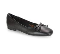 Womens Bow Tie Ballerinas Square Toe Ballet Ladies Flats Slipper Pumps Dolly Shoes Size 3-8 Black Synthetic Leather