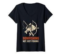 Womens Bowfishing Archery Fishing Club Fish with a Bow Night Gear V-Neck T-Shirt