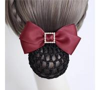 Womens Bowknot Hairnet Women Hair Clips Hair Net Work Hair Accessories for Women Bun Net(Green,Style 1)