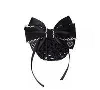 Womens Bowknot Hairnet Women Hair Net Elegant Updo Bow Hair Clips for Women Bun Net(Noir)
