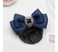Womens Bowknot Hairnet Women's Plate Hair Net Bank Stewardess Hotel Plate Hair for Women Bun Net(Blue,Style 1)