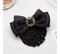 Womens Bowknot Hairnet Women's Plate Hair Net Bank Stewardess Hotel Plate Hair for Women Bun Net(Noir,Style 2)
