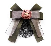 Womens Bowknot Hairnet Women's Plate Hair Net Bow Flower Hair Clips for Women Bun Net(Green,Style 2)