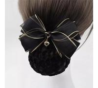 Womens Bowknot Hairnet Women's Silk Bow Plate Hair Net Bow Tie Hair Net for Women Bun Net(Noir)