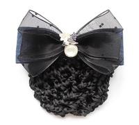 Womens Bowknot Hairnet Women's Work Plate Hair Net Nurse Bank Flight Hair Clips for Women Bun Net(Colour 3,Style 1)
