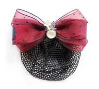 Womens Bowknot Hairnet Women's Work Plate Hair Net Nurse Bank Flight Hair Clips for Women Bun Net(Colour 4,Style 2)