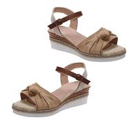 Women's Bowknot Rope Sole Lightweight Women's Shoes Mouth Thick Sole Sandals Earth Spirit Sandals for Women