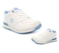 Womens Bowling Shoes Ladies Bowling Shoes Size 5 Womens Lawn Bowls Trainers Size 6 Ladies Bowls Trainers Garden Bowl Shoe Garden Bowl Trainer Lace Up Sizes 3-8 White/Blue