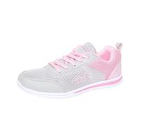 Womens Bowling Shoes,Orthopedic Bowling Shoes Women Wide Width,Breathable Bowls Lace Up Sneakers,Comfortable Soft Soles Light-Weight Mesh Athletic Slip-On Sneakers Pink