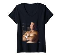Womens Boxer Jimmy Jim Kevin Ellis NFL Raiders by Michael Grecco V-Neck T-Shirt