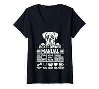 Women's Boxer Owner Manual Boxer Dog Lover Funny V-Neck T-Shirt