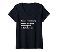Women's Boxer Strong Woman V-Neck T-Shirt