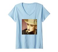 Womens Boy George Dollar Hat Culture Club By Simon Fowler V-Neck T-Shirt