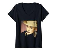 Womens Boy George Of Culture Club Dollar Hat By Simon Fowler V-Neck T-Shirt