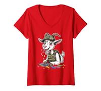 Women's Boys Fueled By Crayons Jarhead Goat MRE Eater Protein V-Neck T-Shirt
