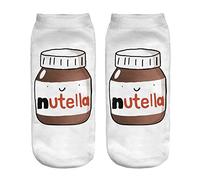 Women's Boys Girls Low Ankle Socks Sport Liner Fashion Funny Pug Dog Full Print Fitness Yoga Running 3-7 (UK 3-6, Nutella)
