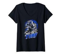 Women's Boys Lacrosse Own The Turf Hustle Ground Ball Pride V-Neck T-Shirt