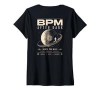 Women's BPM After Dark Beats Per Mile Night Running Music V-Neck T-Shirt