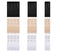 Women's Bra Extenders 2 Hooks/3 Hooks/4 Hooks Elastic Stretchy Bra Extension Strap 9 Pieces 3 Colour